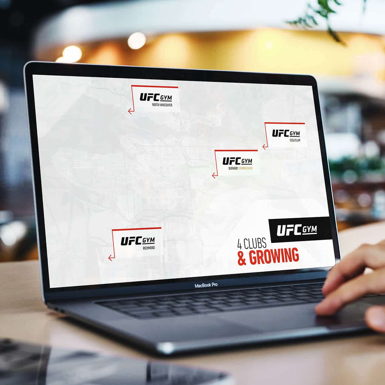 UFC Gym Locations Page on MacBook Pro